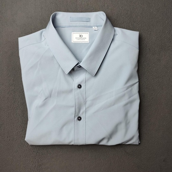 7 Diamonds Dress Shirt Mens Medium Blue Liberty 4-Way Stretch Button Down Work - Picture 1 of 11